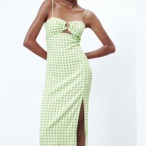 Green Gingham Dress from Zara